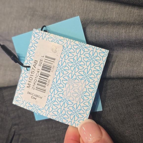 MING WANG Tailored Fit Gray Silver Blazer Jacket Notched Collar Large New $395 - Picture 2 of 10